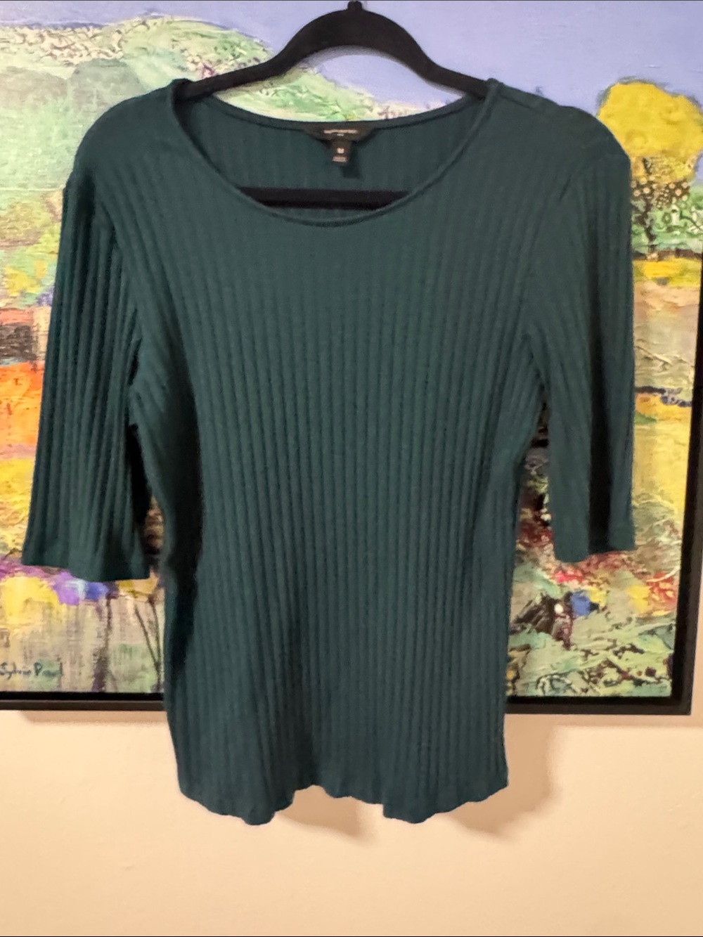 Banana Republic Dark Green Ribbed Top